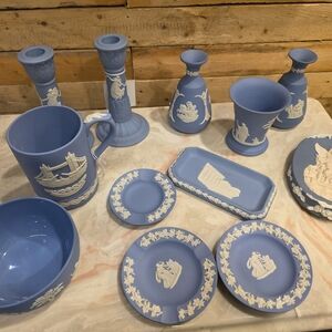 Blue and White Ceramic Dish Set